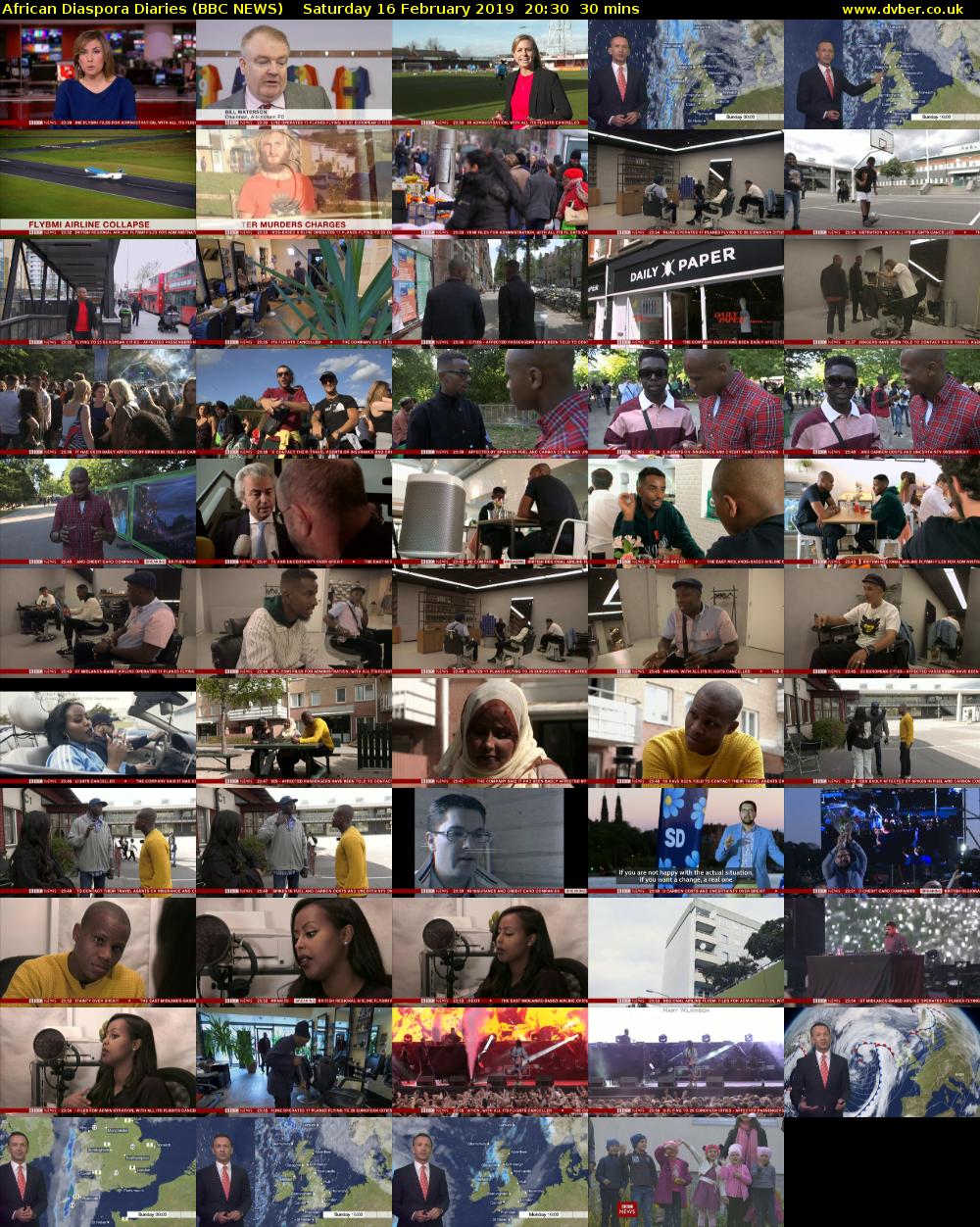 African Diaspora Diaries (BBC NEWS) Saturday 16 February 2019 20:30 - 21:00