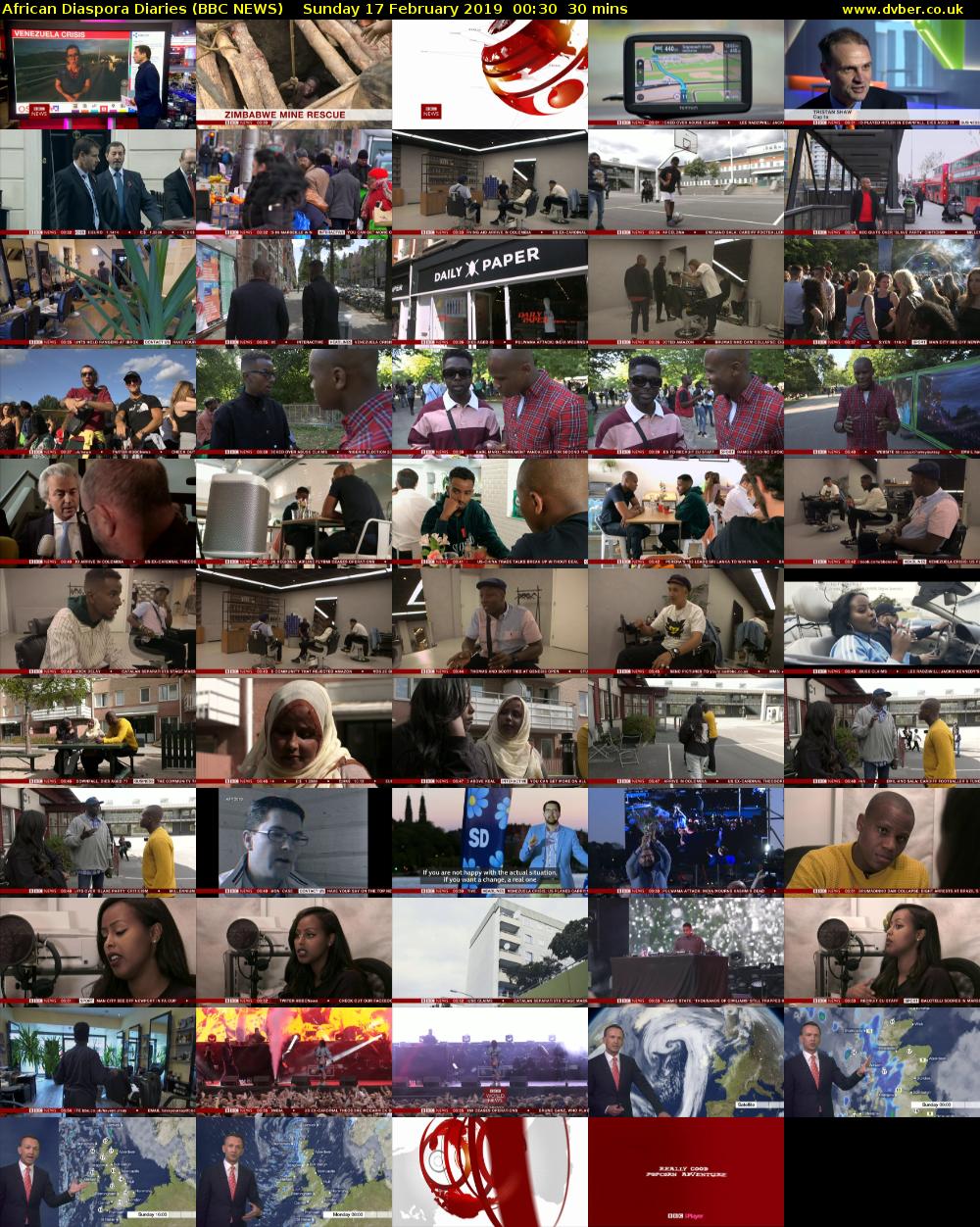 African Diaspora Diaries (BBC NEWS) Sunday 17 February 2019 00:30 - 01:00
