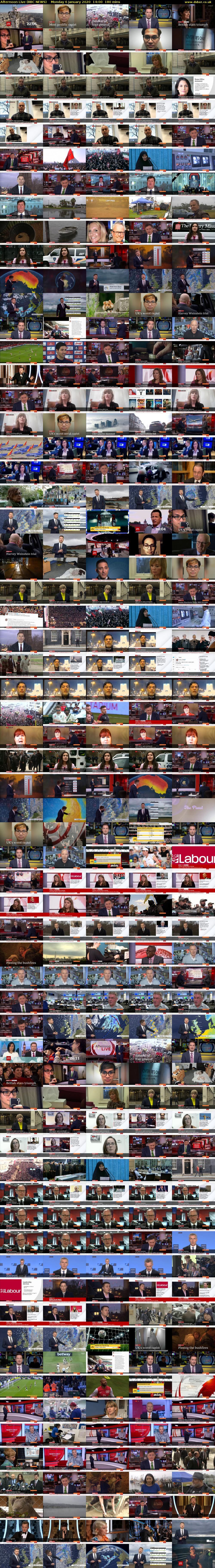 Afternoon Live (BBC NEWS) Monday 6 January 2020 14:00 - 17:00
