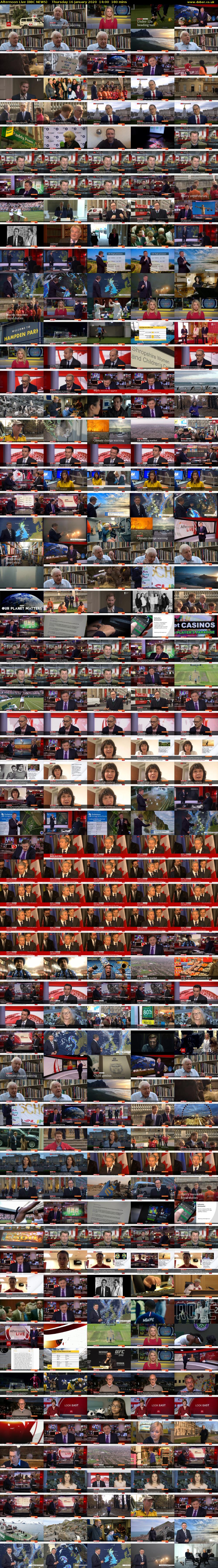 Afternoon Live (BBC NEWS) Thursday 16 January 2020 14:00 - 17:00