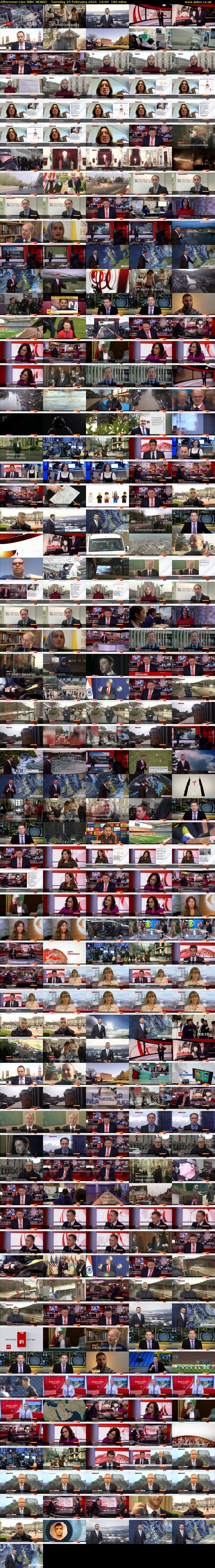 Afternoon Live (BBC NEWS) Tuesday 25 February 2020 14:00 - 17:00
