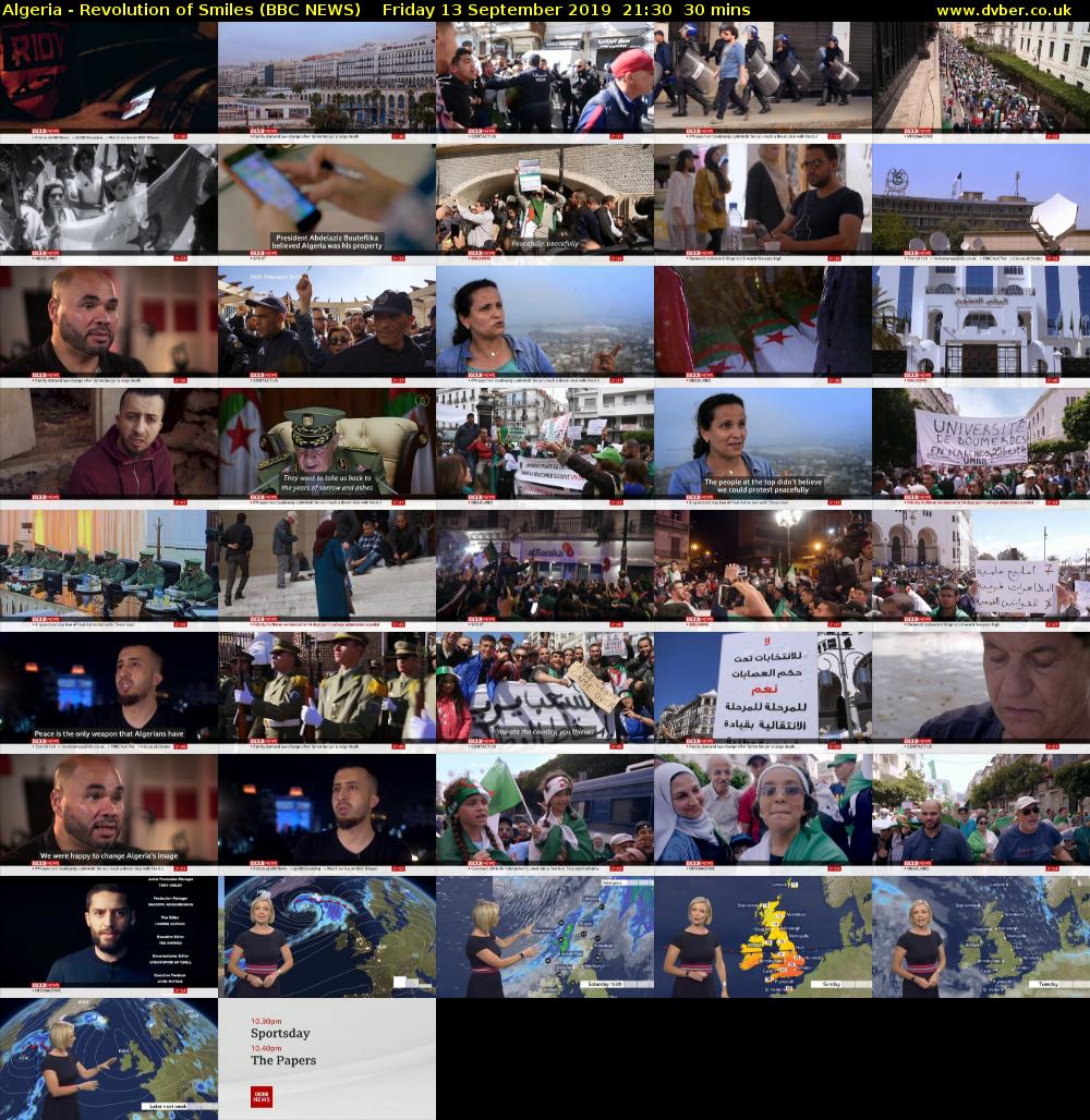 Algeria - Revolution of Smiles (BBC NEWS) Friday 13 September 2019 21:30 - 22:00