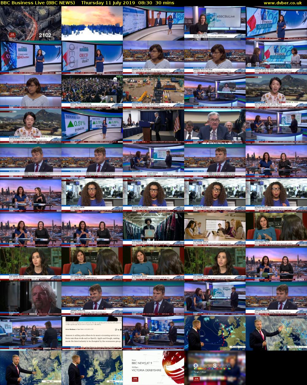 BBC Business Live (BBC NEWS) Thursday 11 July 2019 08:30 - 09:00