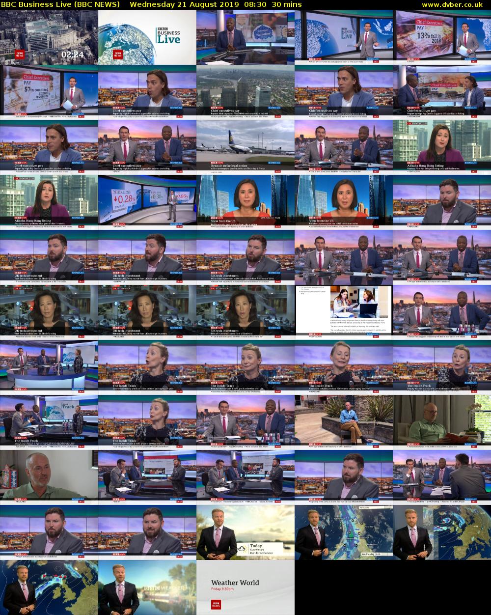 BBC Business Live (BBC NEWS) Wednesday 21 August 2019 08:30 - 09:00