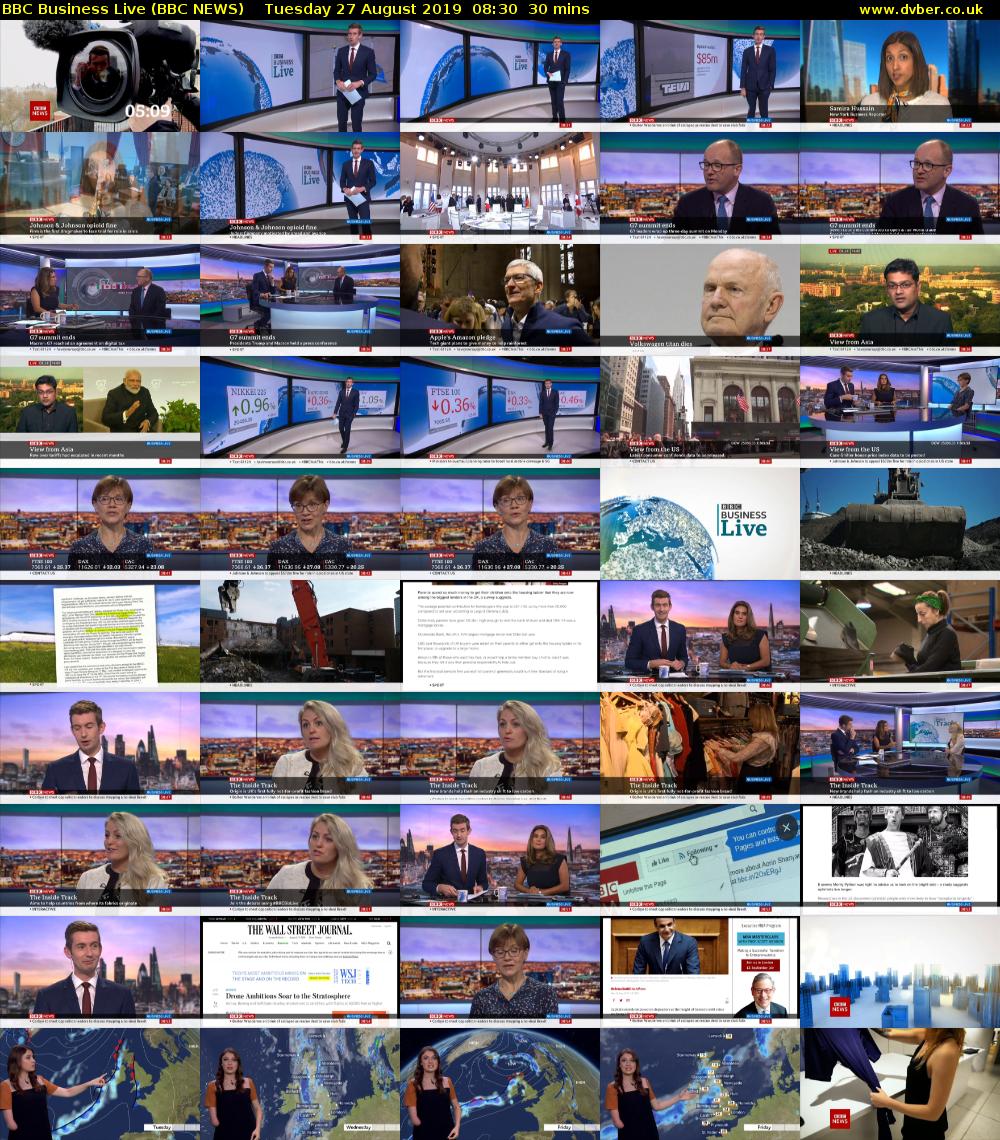 BBC Business Live (BBC NEWS) Tuesday 27 August 2019 08:30 - 09:00