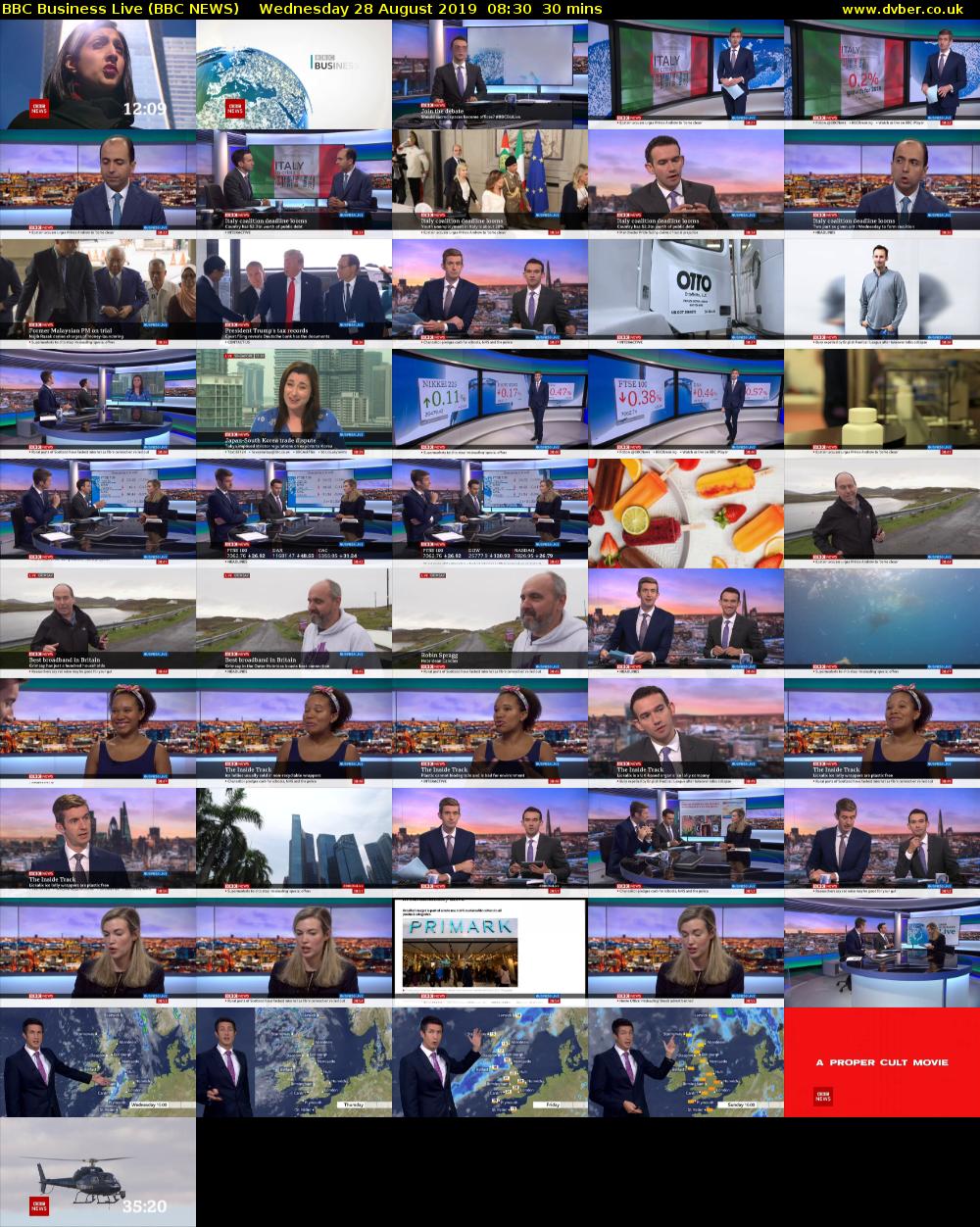 BBC Business Live (BBC NEWS) Wednesday 28 August 2019 08:30 - 09:00