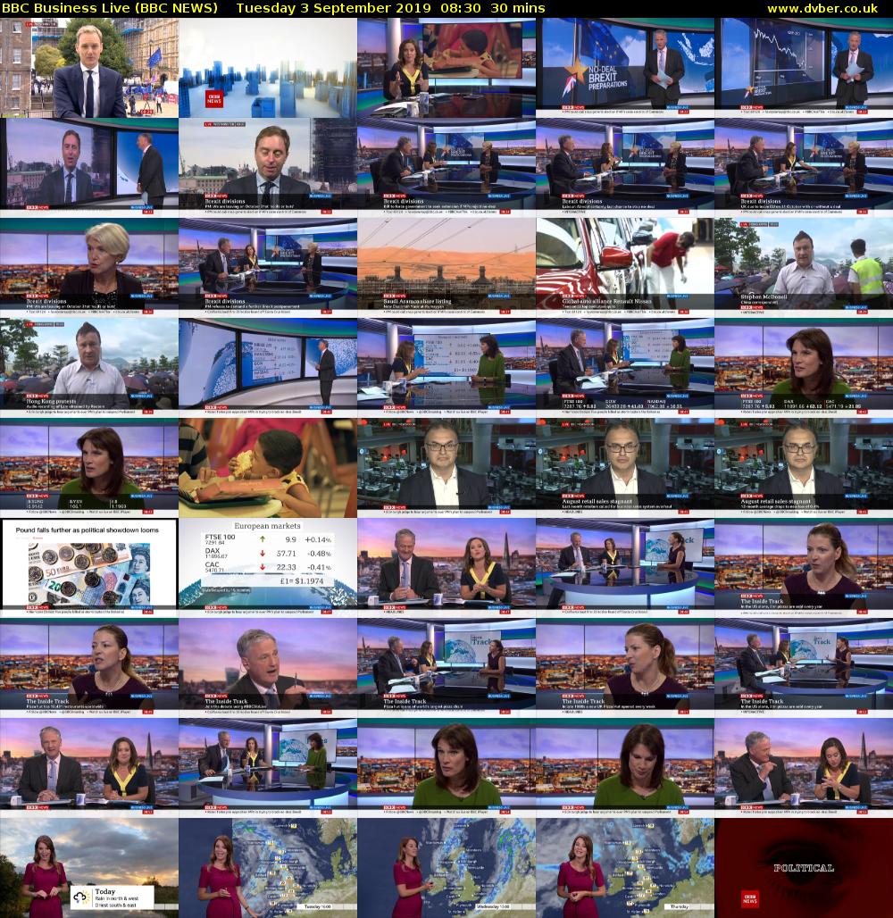 BBC Business Live (BBC NEWS) Tuesday 3 September 2019 08:30 - 09:00