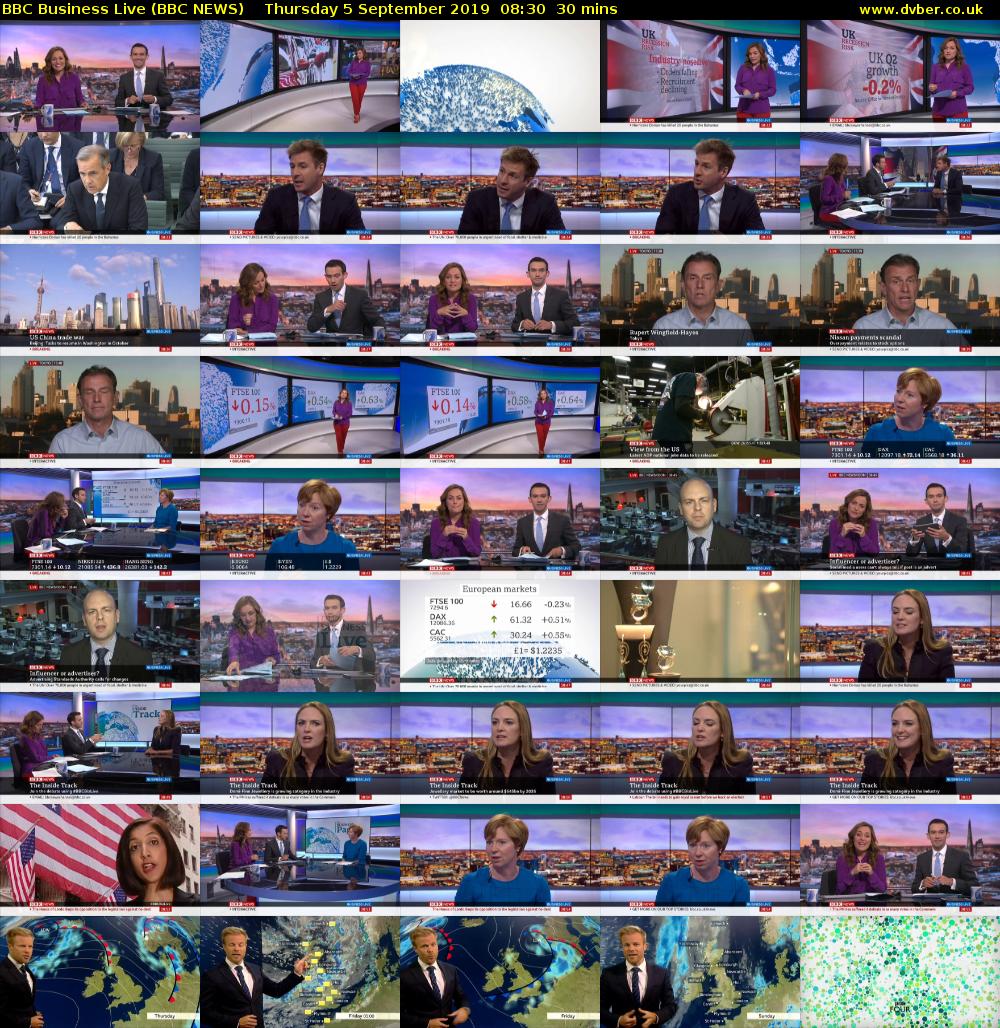 BBC Business Live (BBC NEWS) Thursday 5 September 2019 08:30 - 09:00