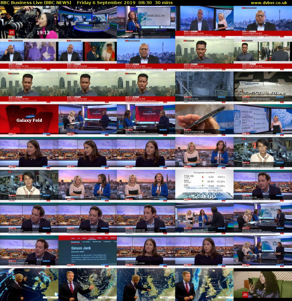 BBC Business Live (BBC NEWS) Friday 6 September 2019 08:30 - 09:00
