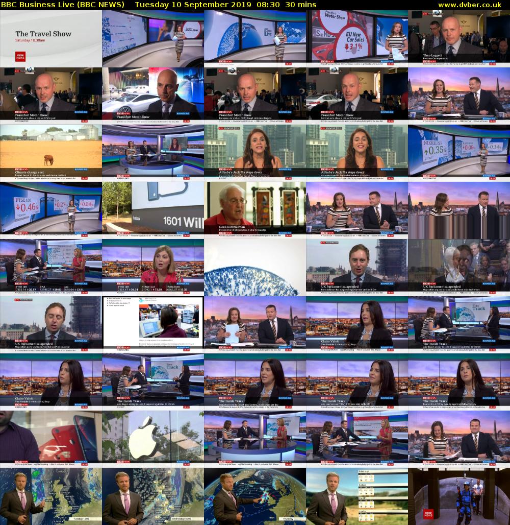 BBC Business Live (BBC NEWS) Tuesday 10 September 2019 08:30 - 09:00