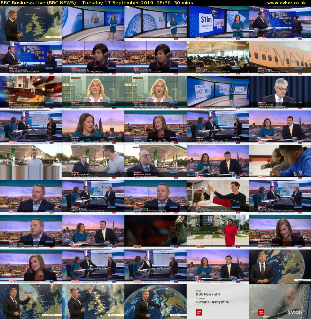 BBC Business Live (BBC NEWS) Tuesday 17 September 2019 08:30 - 09:00