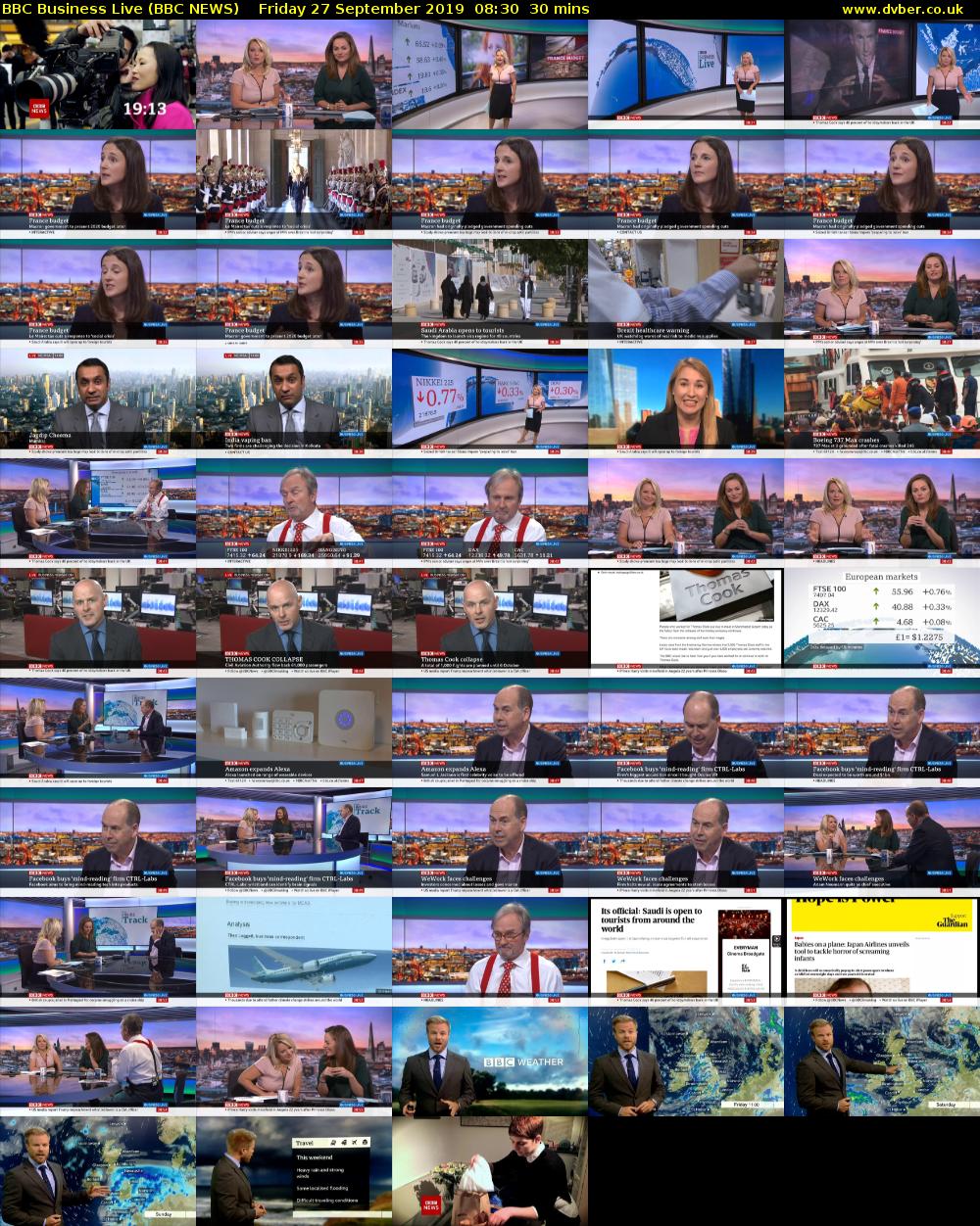 BBC Business Live (BBC NEWS) Friday 27 September 2019 08:30 - 09:00