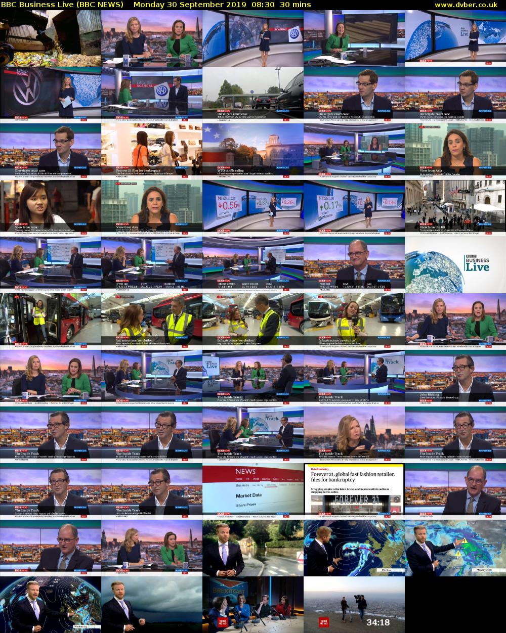 BBC Business Live (BBC NEWS) Monday 30 September 2019 08:30 - 09:00