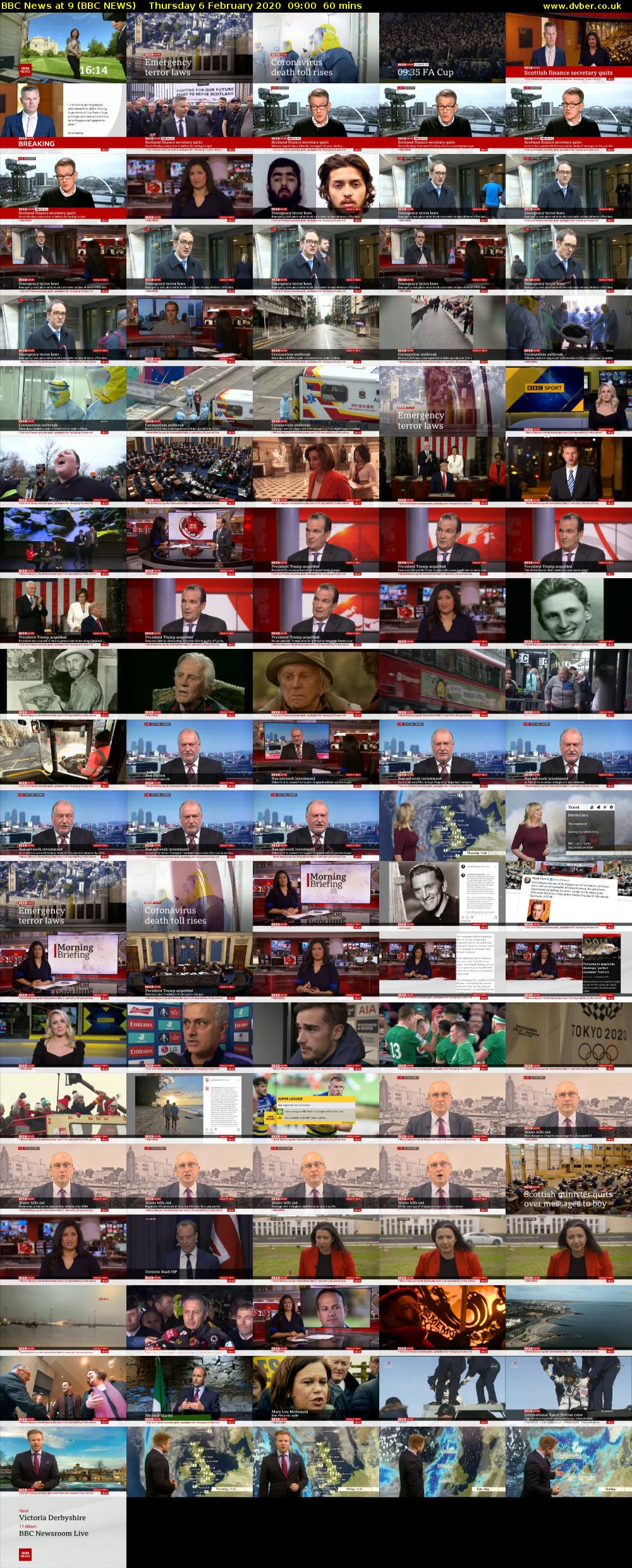 BBC News at 9 (BBC NEWS) Thursday 6 February 2020 09:00 - 10:00
