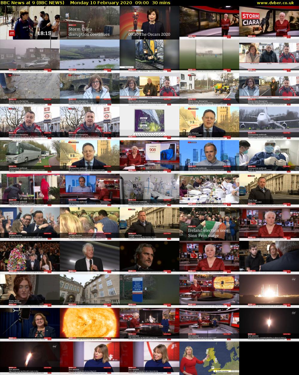 BBC News at 9 (BBC NEWS) Monday 10 February 2020 09:00 - 09:30