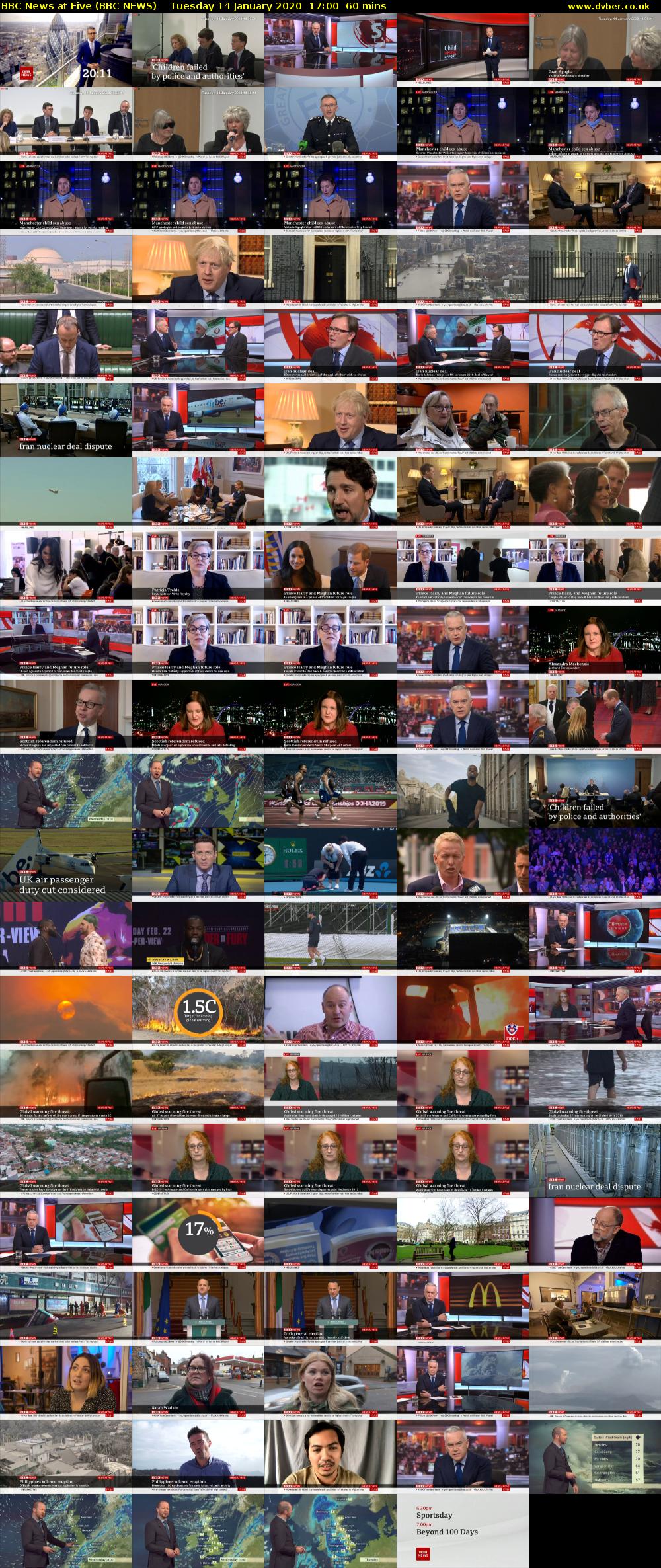 BBC News at Five (BBC NEWS) Tuesday 14 January 2020 17:00 - 18:00