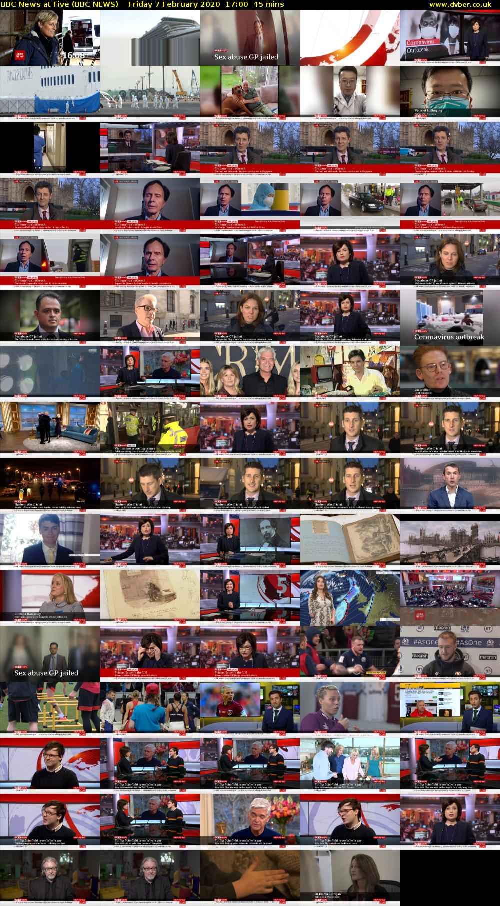 BBC News at Five (BBC NEWS) Friday 7 February 2020 17:00 - 17:45