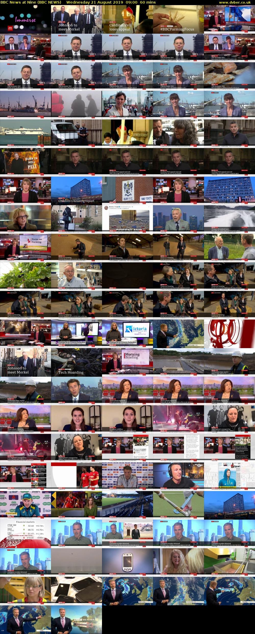 BBC News at Nine (BBC NEWS) Wednesday 21 August 2019 09:00 - 10:00