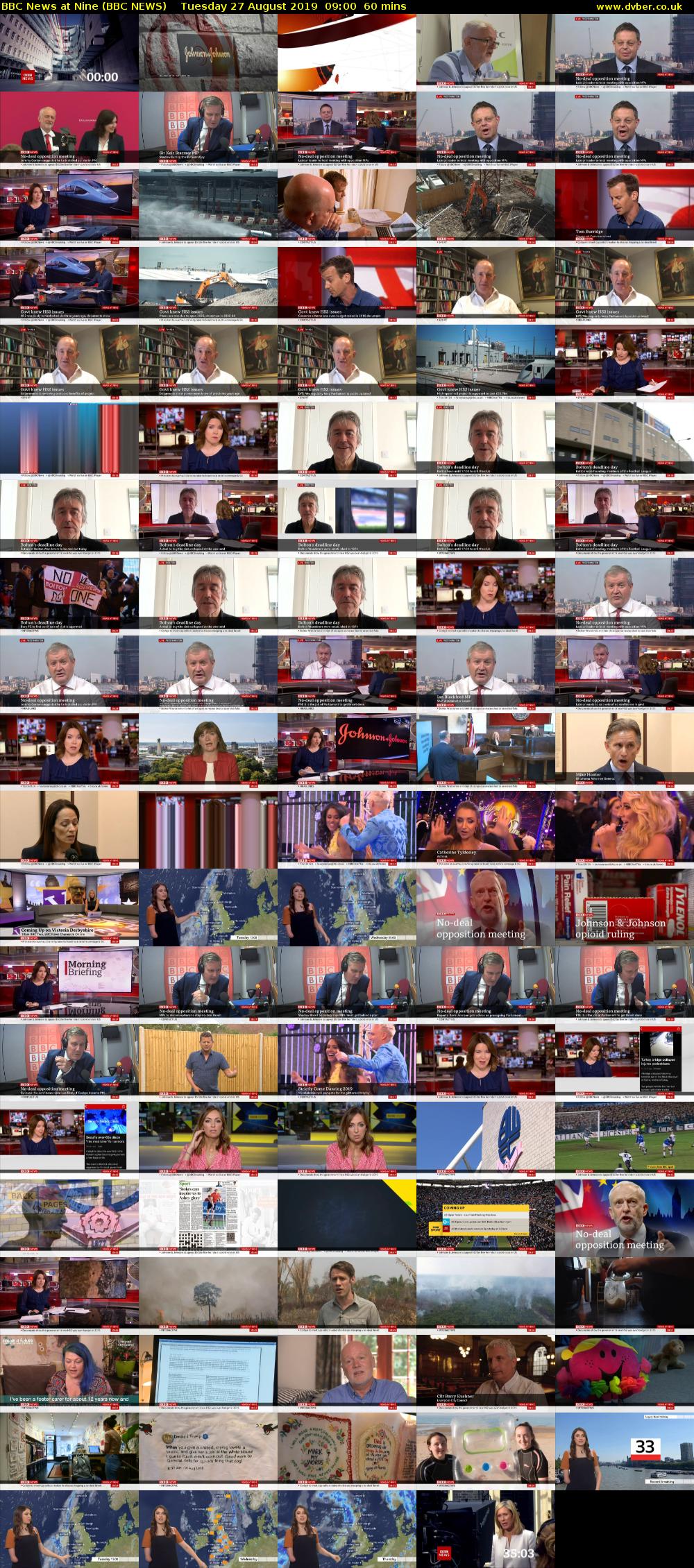BBC News at Nine (BBC NEWS) Tuesday 27 August 2019 09:00 - 10:00