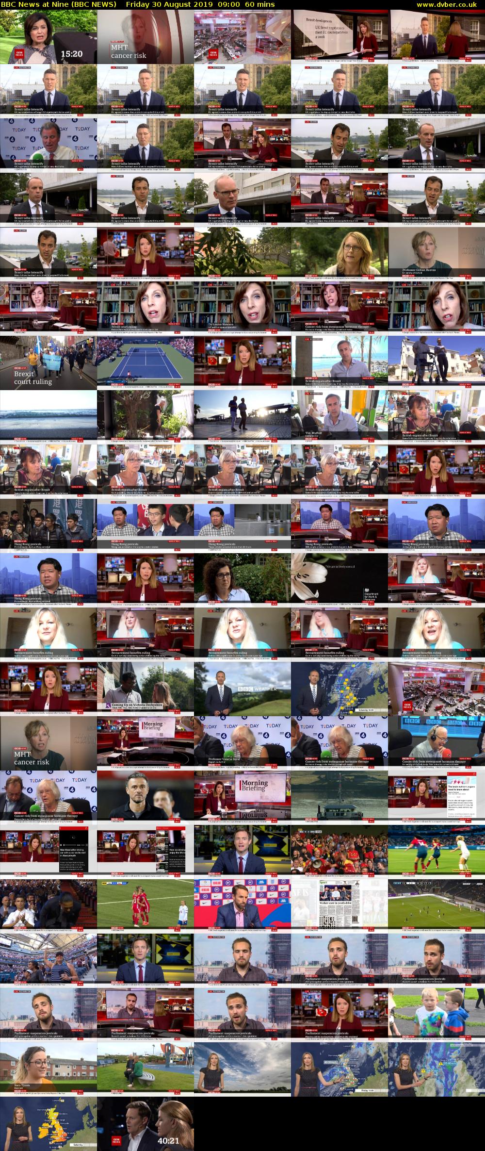 BBC News at Nine (BBC NEWS) Friday 30 August 2019 09:00 - 10:00
