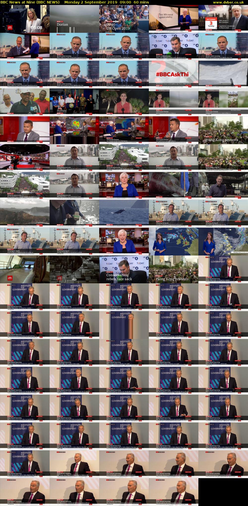 BBC News at Nine (BBC NEWS) Monday 2 September 2019 09:00 - 10:00