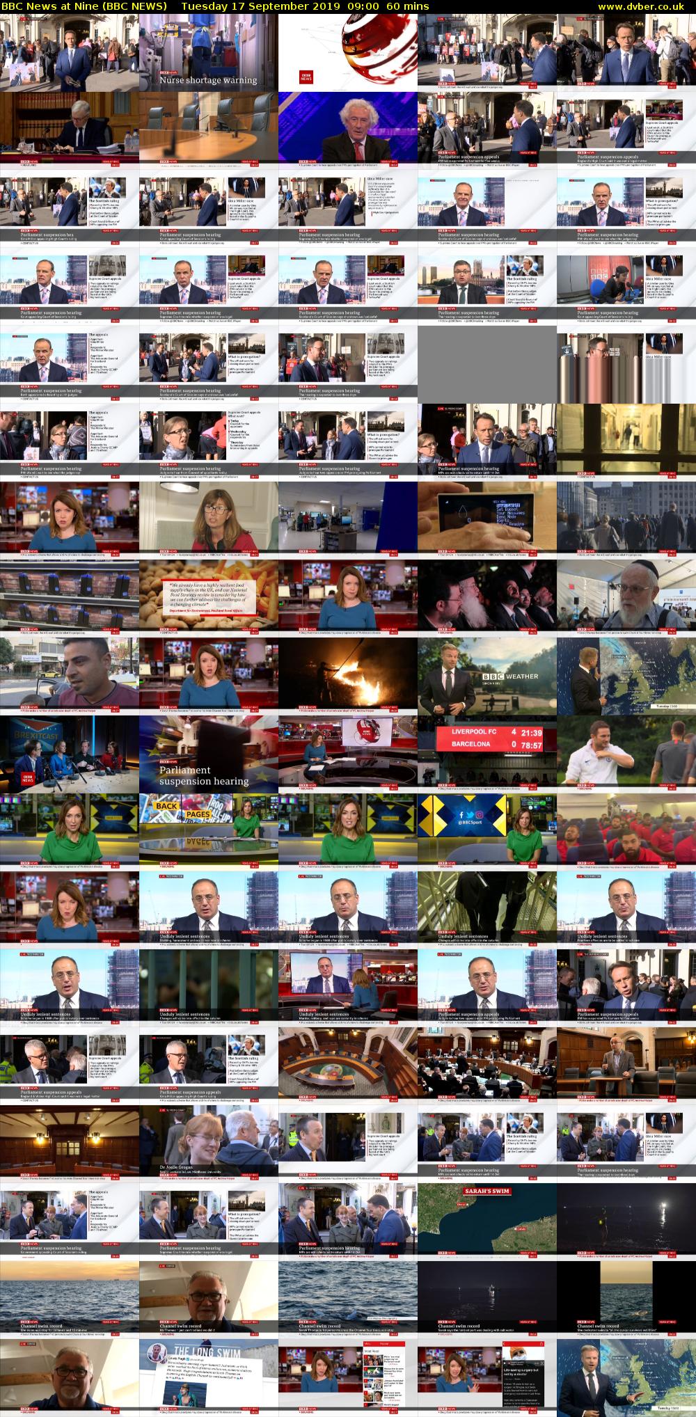 BBC News at Nine (BBC NEWS) Tuesday 17 September 2019 09:00 - 10:00