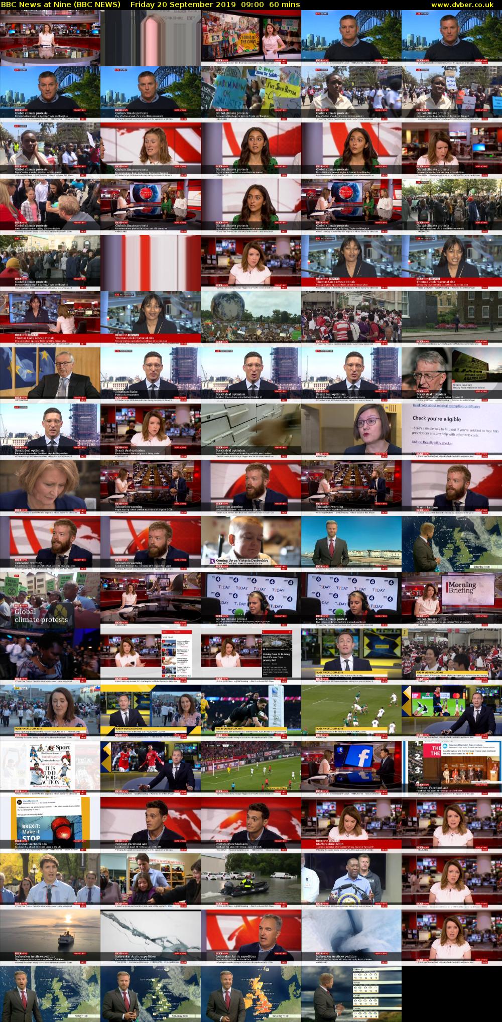 BBC News at Nine (BBC NEWS) Friday 20 September 2019 09:00 - 10:00