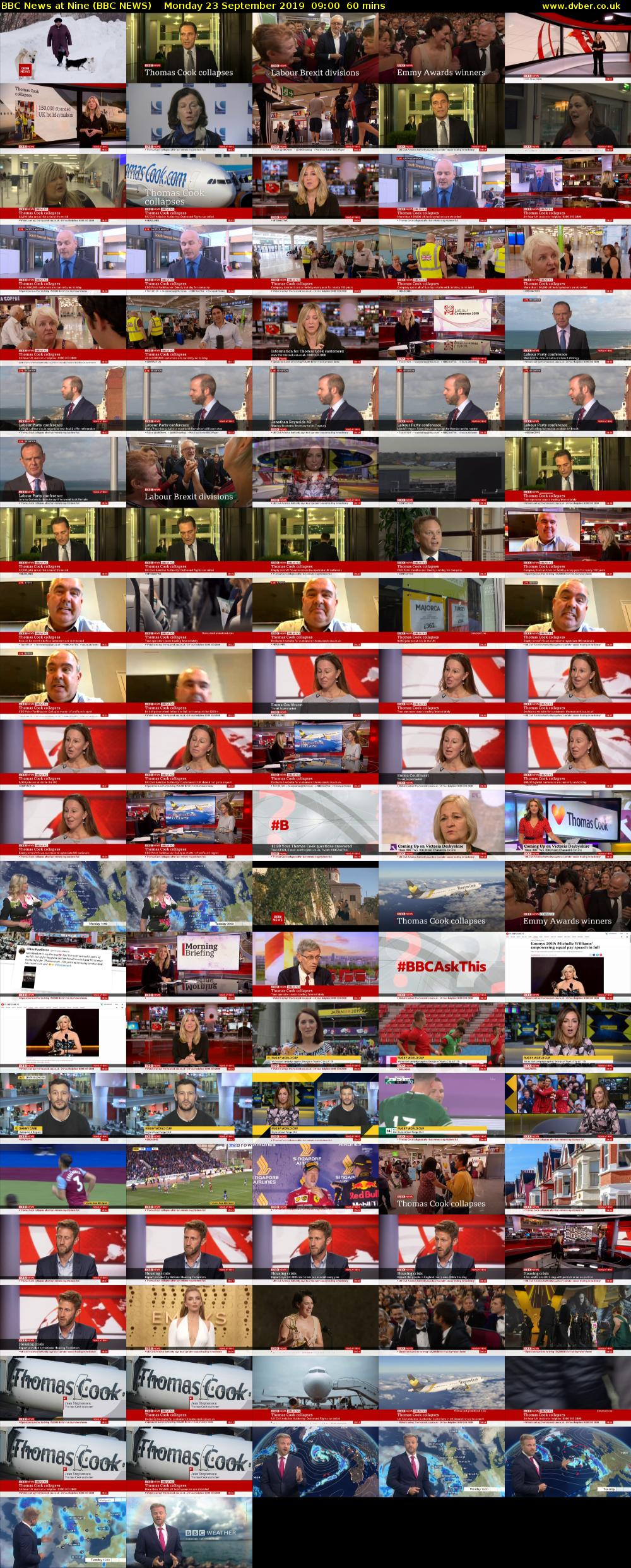 BBC News at Nine (BBC NEWS) Monday 23 September 2019 09:00 - 10:00