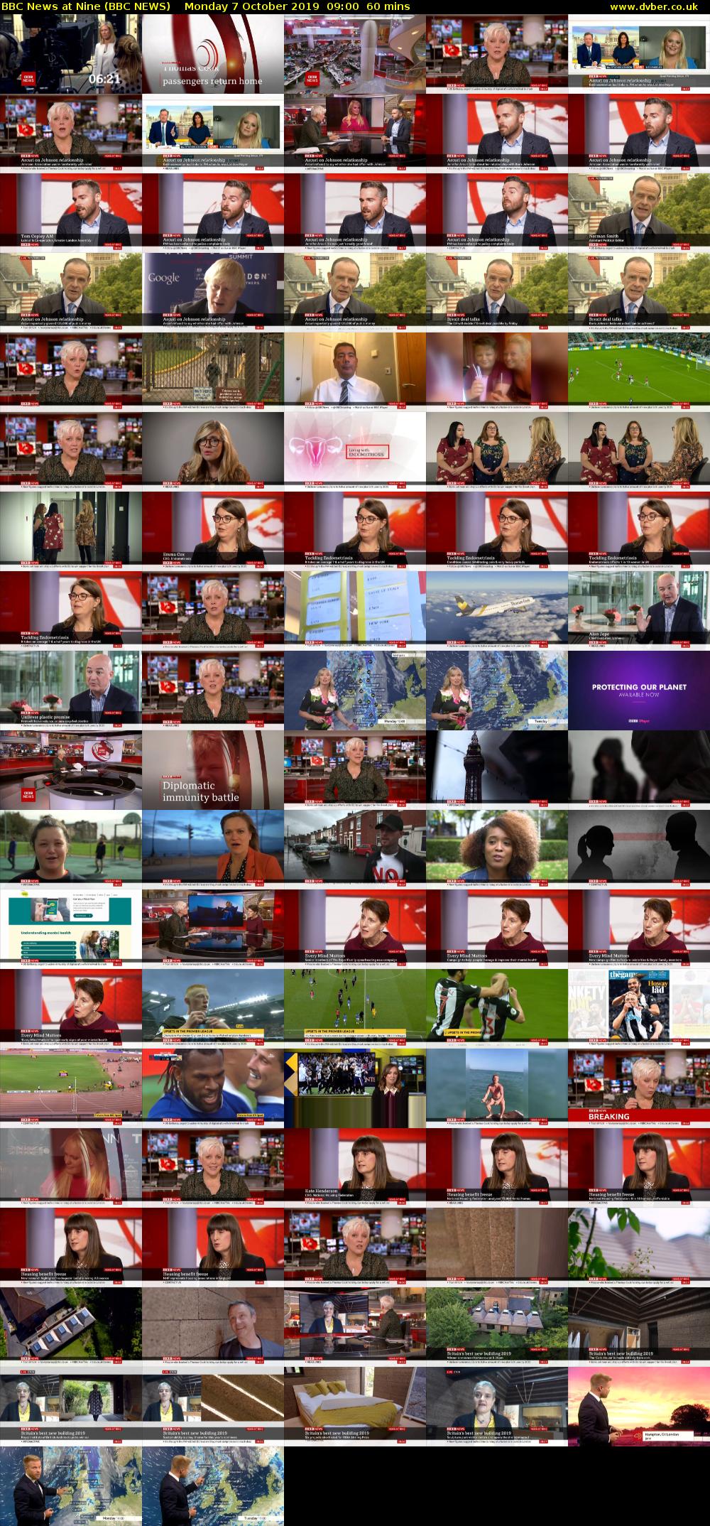 BBC News at Nine (BBC NEWS) Monday 7 October 2019 09:00 - 10:00
