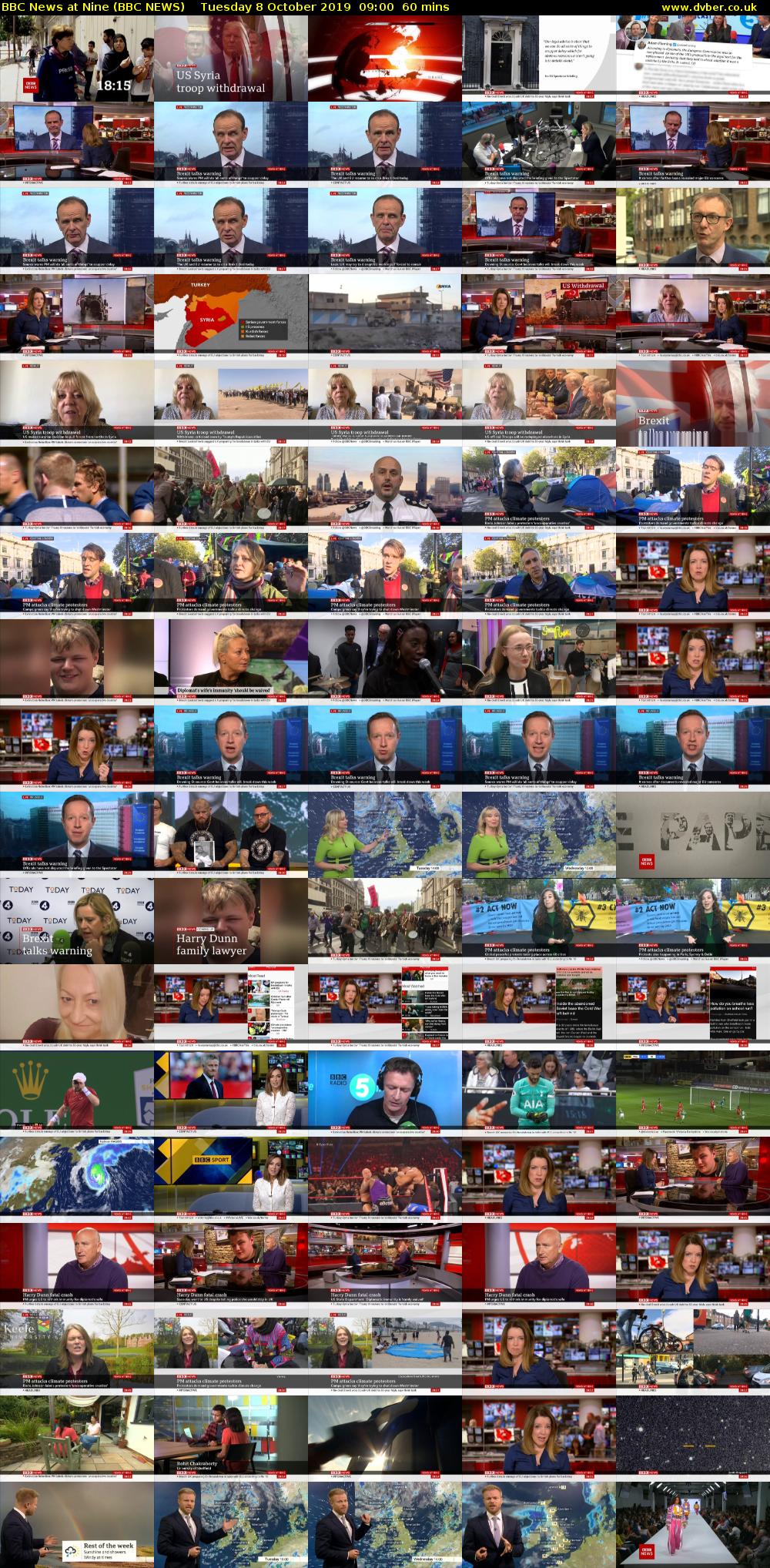 BBC News at Nine (BBC NEWS) Tuesday 8 October 2019 09:00 - 10:00