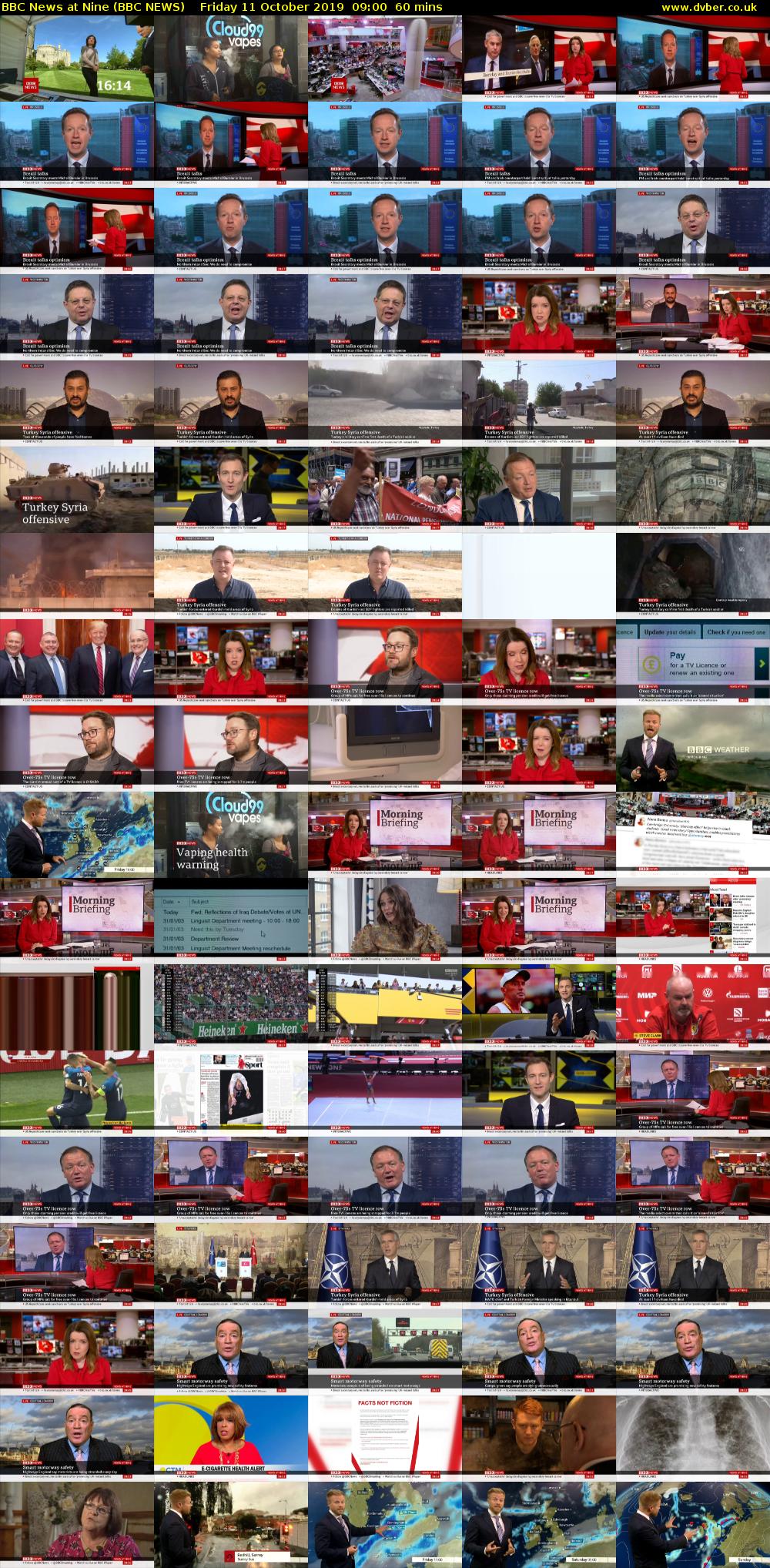 BBC News at Nine (BBC NEWS) Friday 11 October 2019 09:00 - 10:00