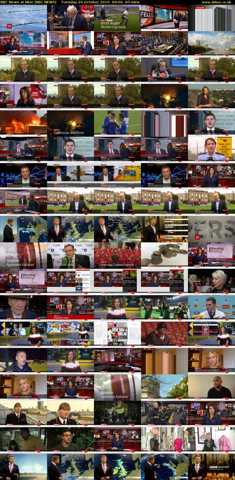 BBC News at Nine (BBC NEWS) Tuesday 29 October 2019 09:00 - 10:00