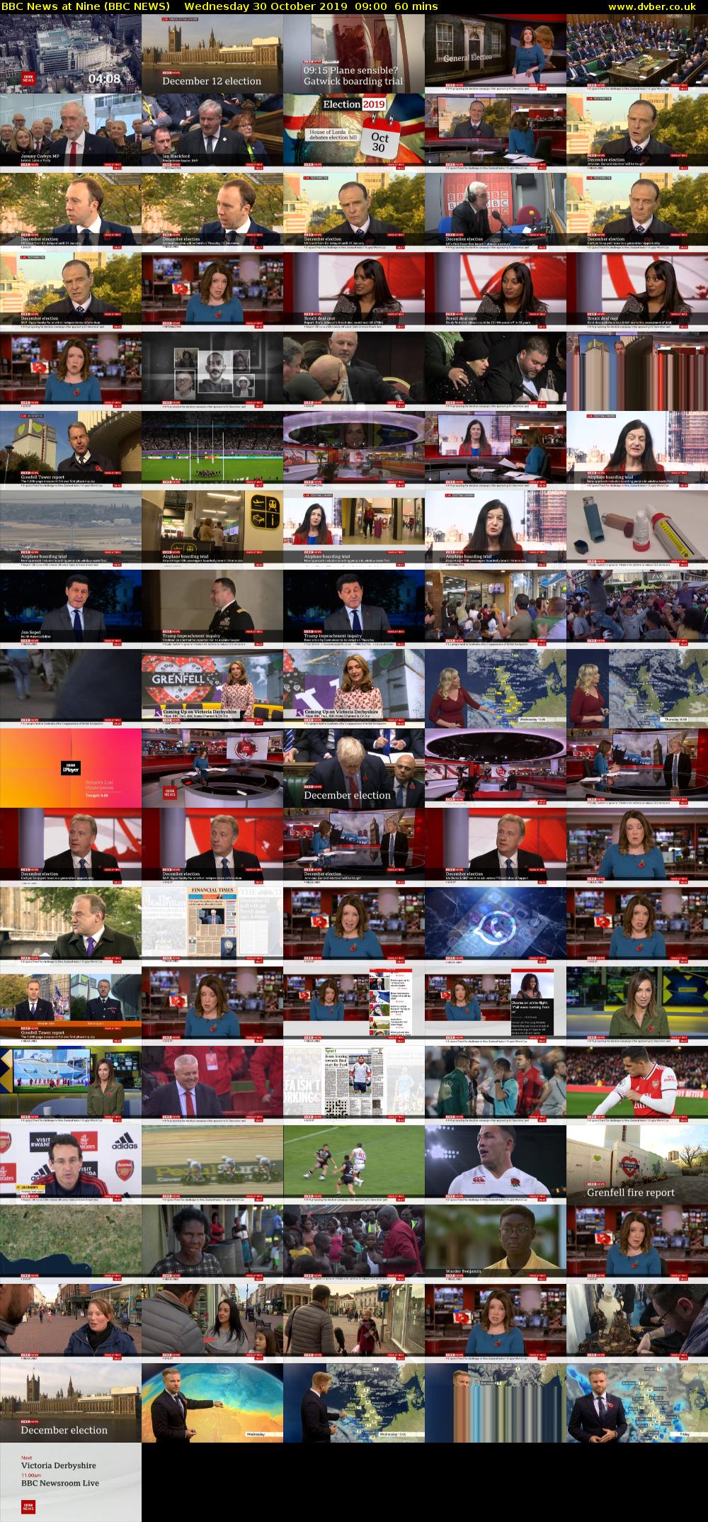 BBC News at Nine (BBC NEWS) Wednesday 30 October 2019 09:00 - 10:00