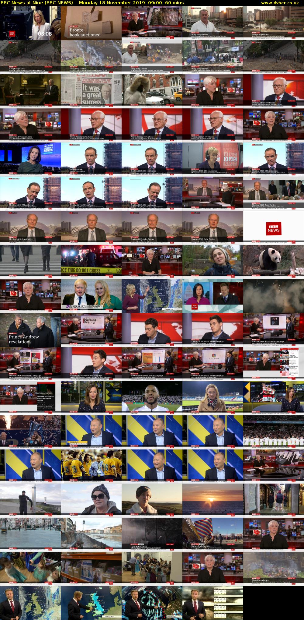 BBC News at Nine (BBC NEWS) Monday 18 November 2019 09:00 - 10:00