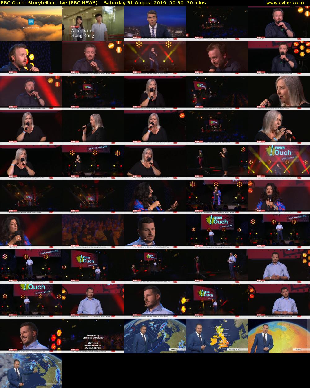 BBC Ouch: Storytelling Live (BBC NEWS) Saturday 31 August 2019 00:30 - 01:00