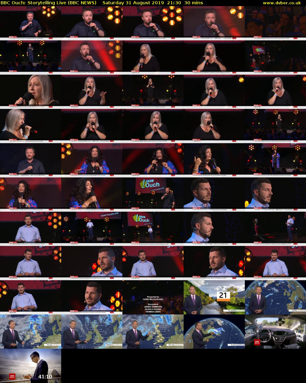 BBC Ouch: Storytelling Live (BBC NEWS) Saturday 31 August 2019 21:30 - 22:00