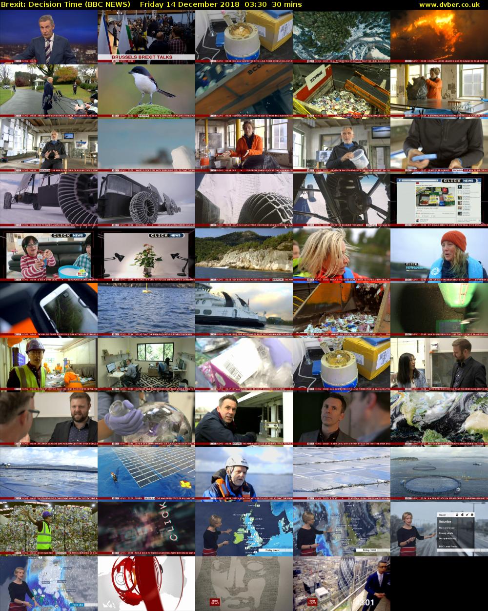 Brexit: Decision Time (BBC NEWS) Friday 14 December 2018 03:30 - 04:00