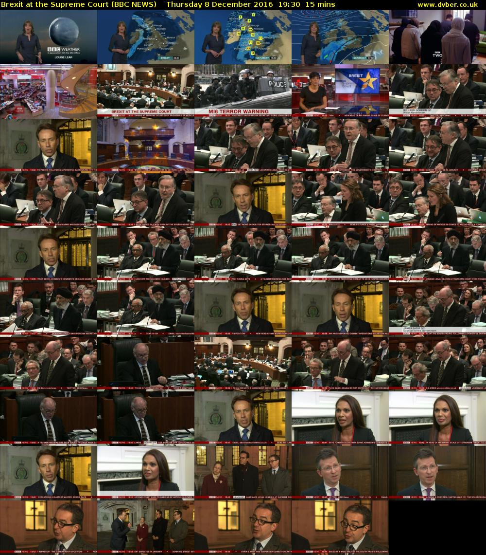 Brexit at the Supreme Court (BBC NEWS) Thursday 8 December 2016 19:30 - 19:45