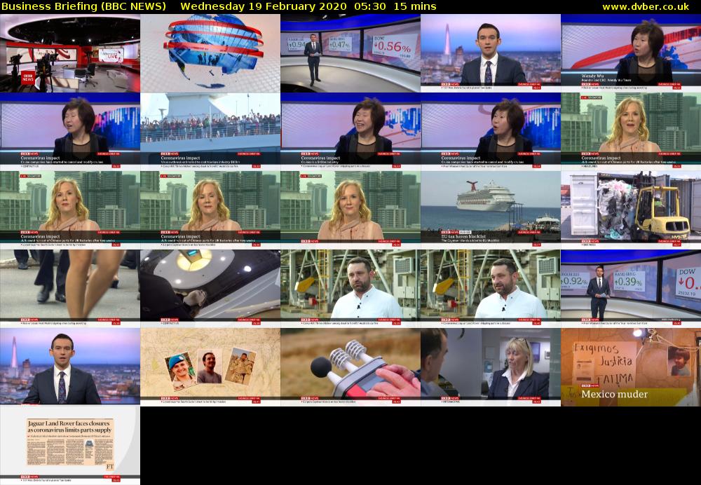Business Briefing (BBC NEWS) Wednesday 19 February 2020 05:30 - 05:45