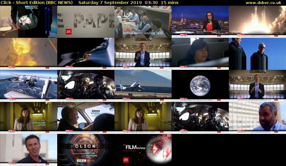 Click - Short Edition (BBC NEWS) Saturday 7 September 2019 03:30 - 03:45
