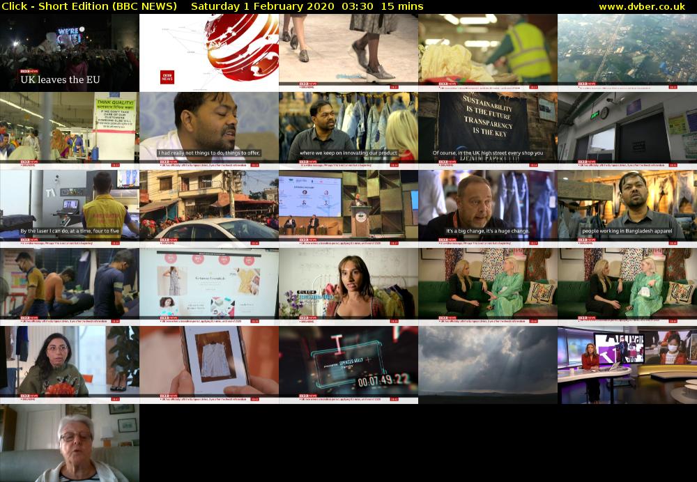 Click - Short Edition (BBC NEWS) Saturday 1 February 2020 03:30 - 03:45