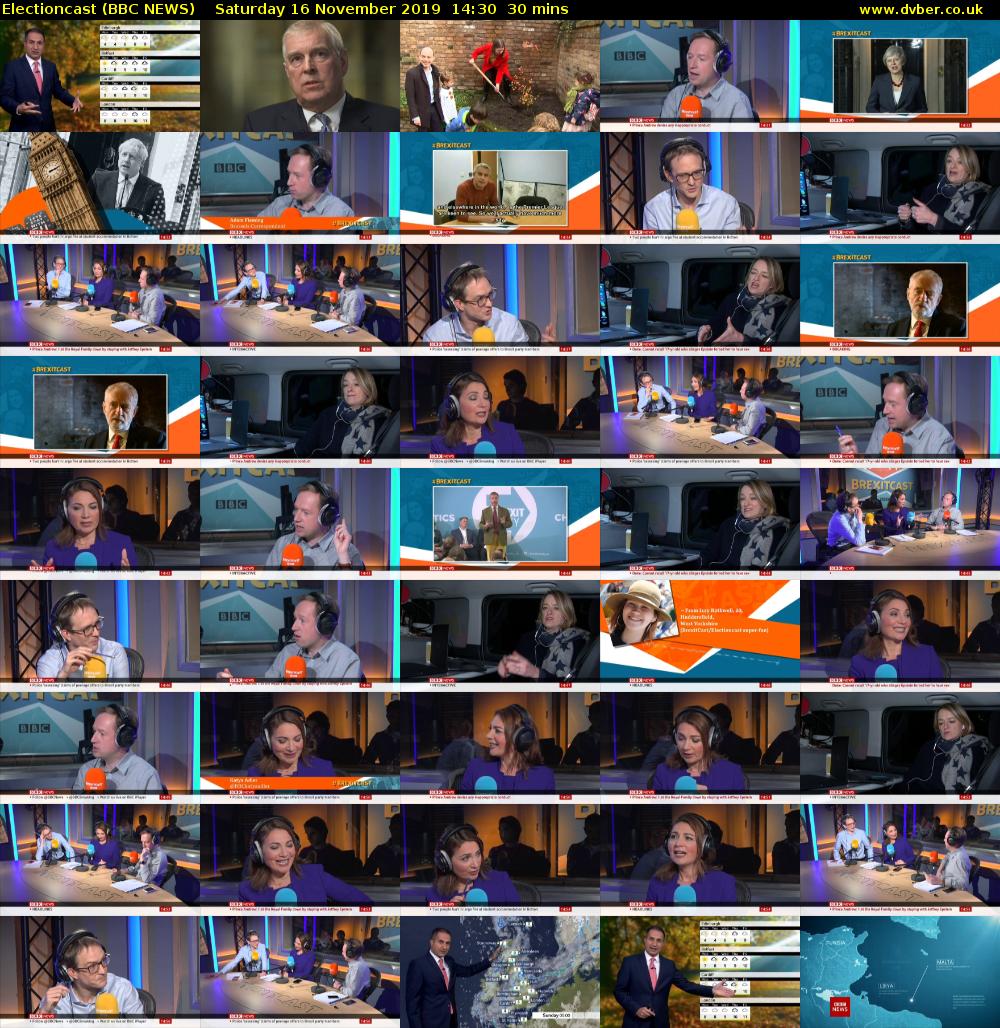 Electioncast (BBC NEWS) Saturday 16 November 2019 14:30 - 15:00