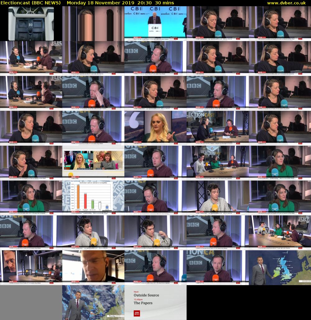 Electioncast (BBC NEWS) Monday 18 November 2019 20:30 - 21:00