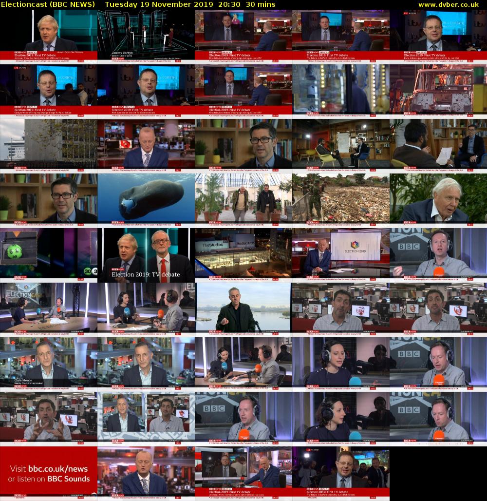 Electioncast (BBC NEWS) Tuesday 19 November 2019 20:30 - 21:00
