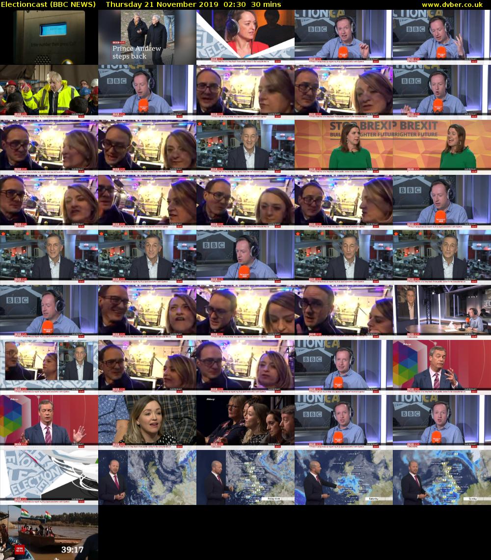Electioncast (BBC NEWS) Thursday 21 November 2019 02:30 - 03:00