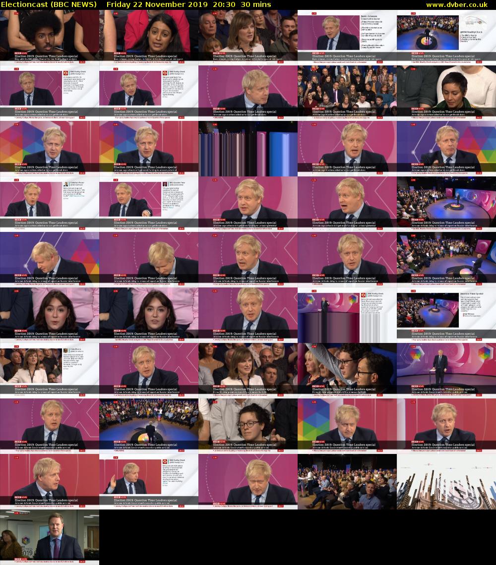 Electioncast (BBC NEWS) Friday 22 November 2019 20:30 - 21:00