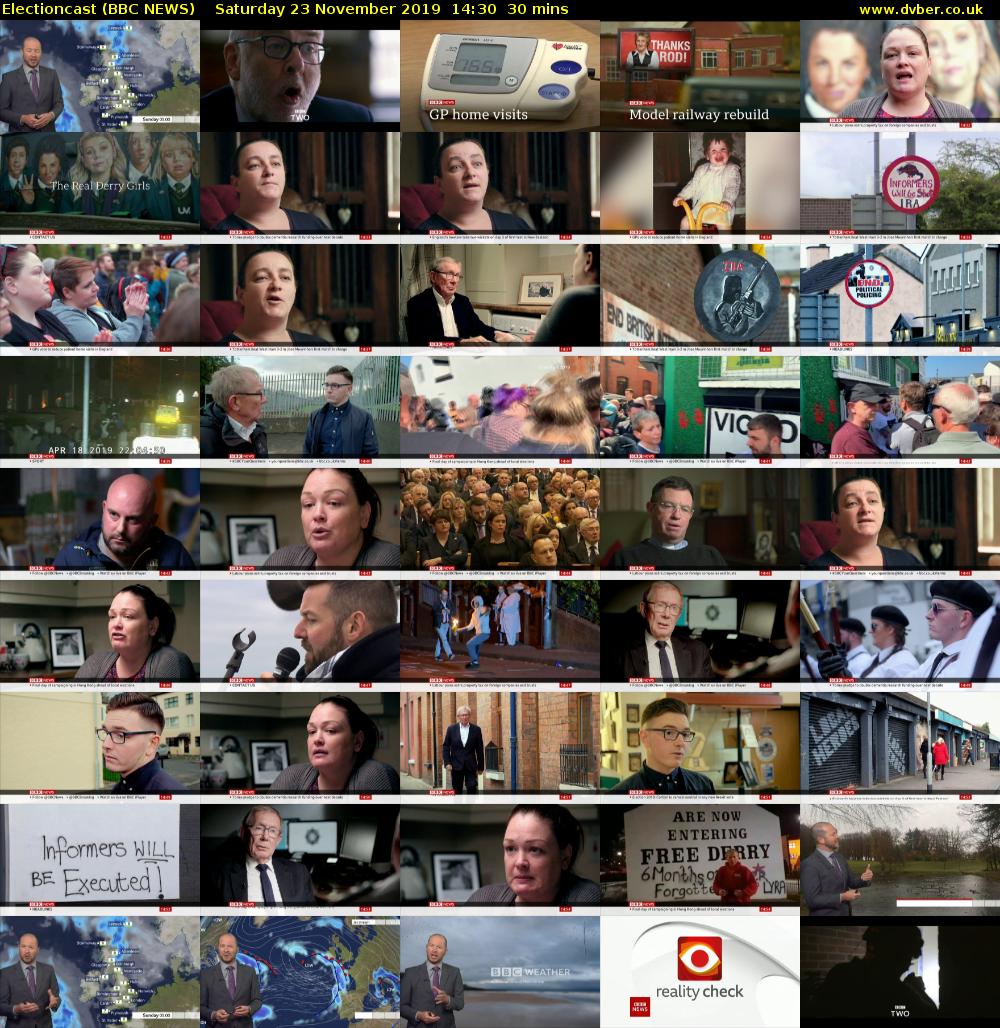 Electioncast (BBC NEWS) Saturday 23 November 2019 14:30 - 15:00