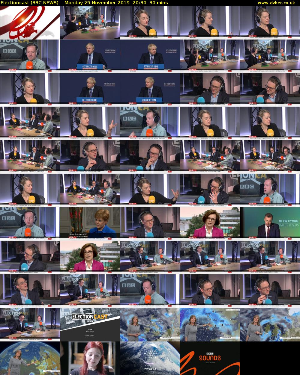 Electioncast (BBC NEWS) Monday 25 November 2019 20:30 - 21:00