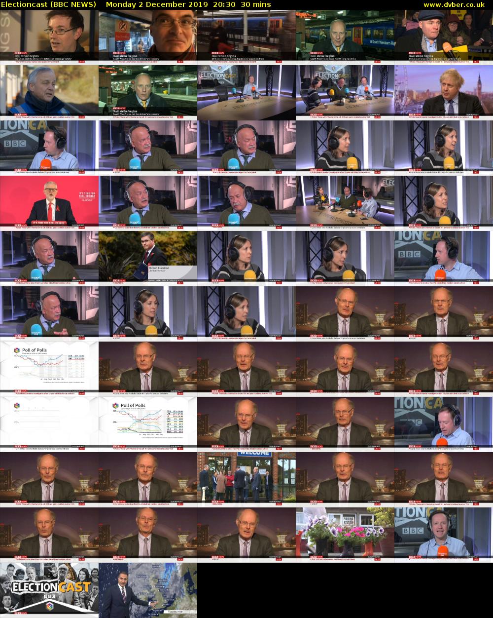Electioncast (BBC NEWS) Monday 2 December 2019 20:30 - 21:00