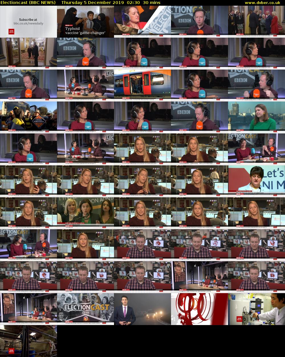 Electioncast (BBC NEWS) Thursday 5 December 2019 02:30 - 03:00